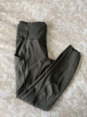 Lululemon Fast & Free High-Waist Olive Green Leggings